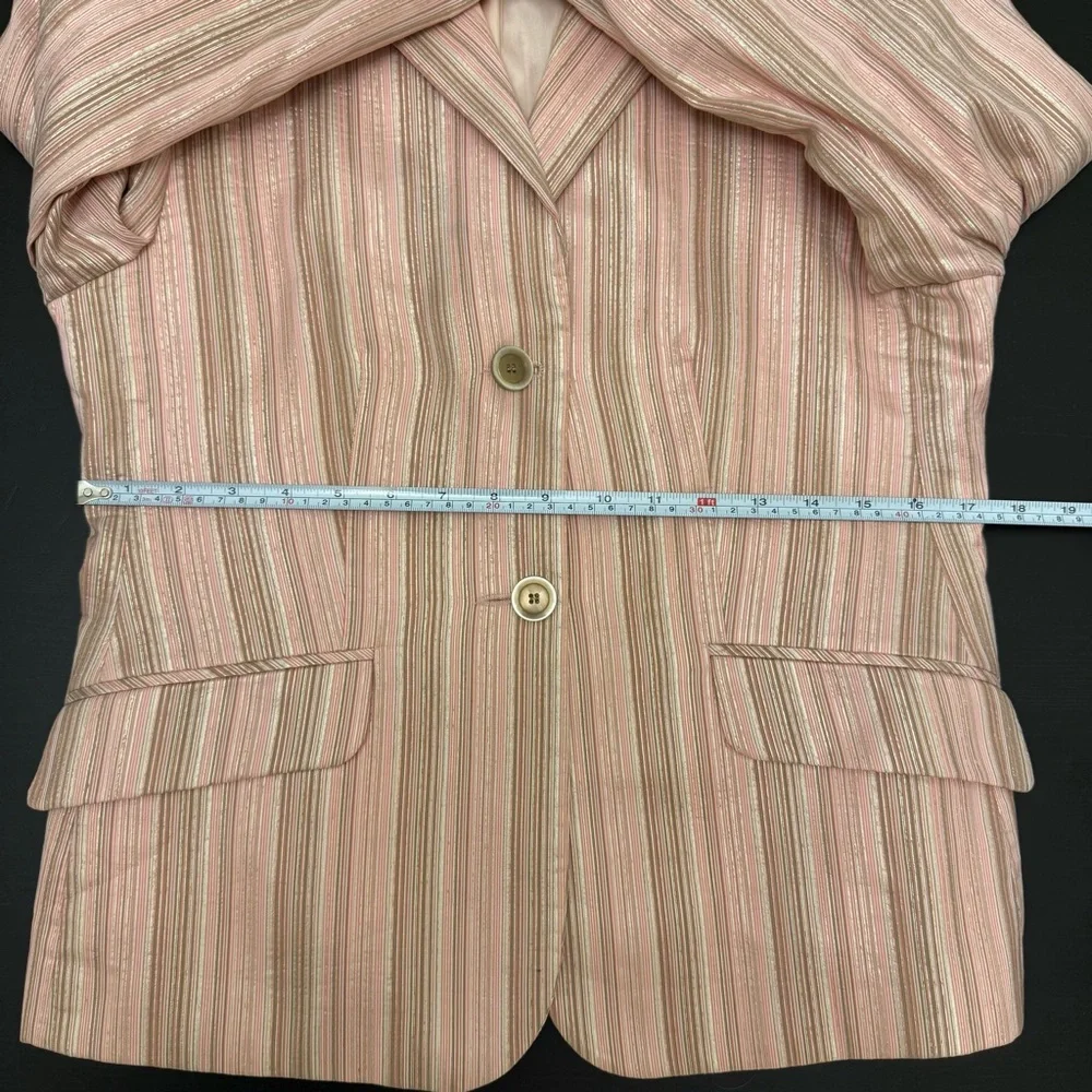 Maison de Bonneterie Blazer 42 Pink Metallic Stripe Amsterdam Designer Jacket